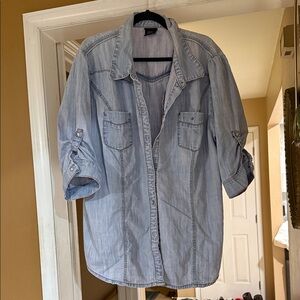 Torrid Light Blue denim Casual Button Down Shirt
